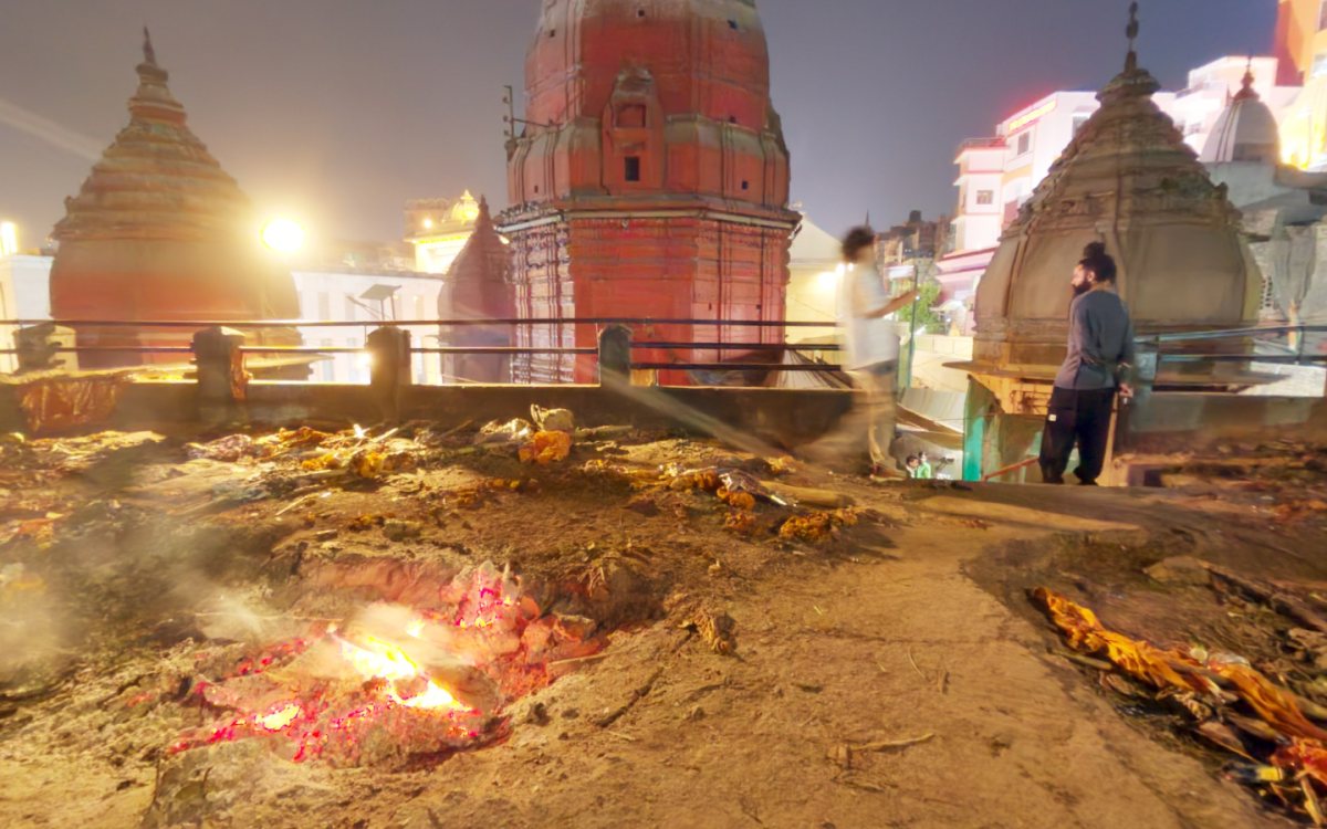 Manikarnika Ghat at Night, Varanasi, Uttar Pradesh